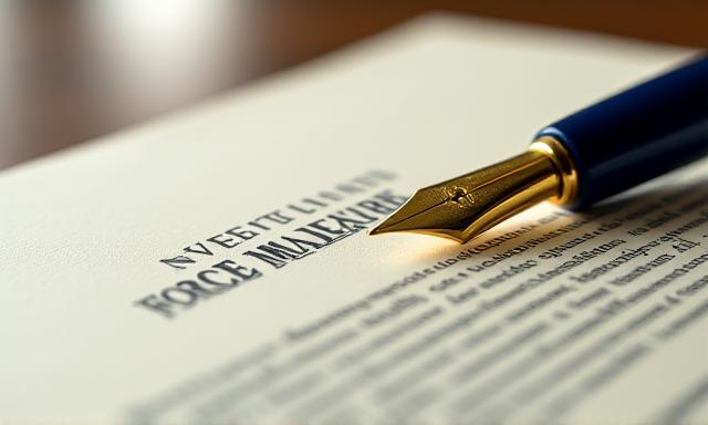 Close up of a legal document highlighting standard boilerplate text